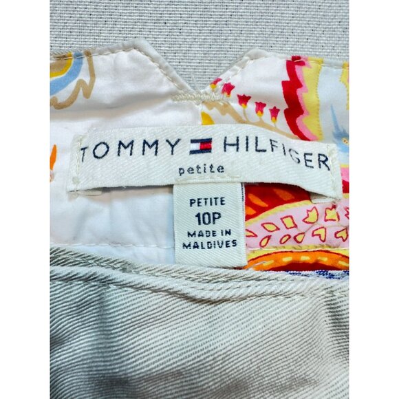 NWT Tommy Hilfiger Womens Cropped Chino Pants Size 10P Beige Casual Summer - Picture 2 of 16